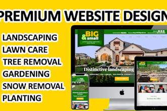 design landscaping lawn care garden planting snow tree removal service website