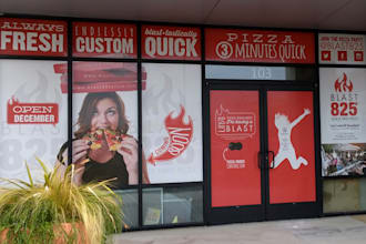 design windows graphic for shopfront or storefont