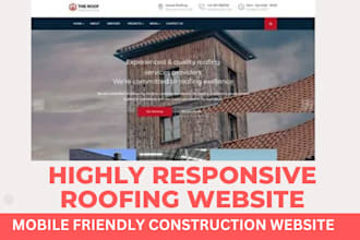 design roofing website wordpress roofing landing page solar construction website