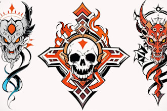 create any design in traditional tattoo or old school style