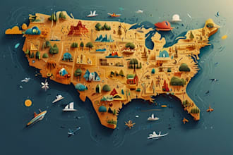 illustrate a creative vector map