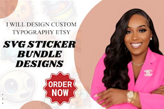 design typography lettering t shirt svg bundle sticker for etsy store