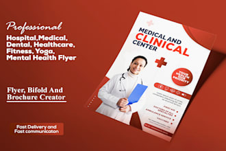 design hospital and medical brochures or magazine