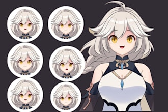 draw custom pngtuber giftuber vtuber png tuber avatar for live2d model