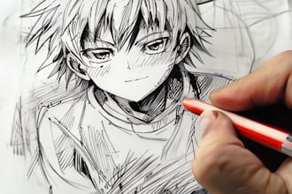 draw or color drawing, anime character, manga, comic, sketch