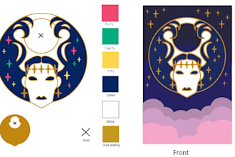 custom enamel lapel pin stickers with matching backing card pin mockup design