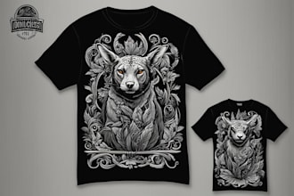 create digital art linocut tshirt design for brands