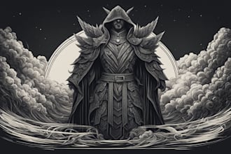 make dark illustration with engraving approach