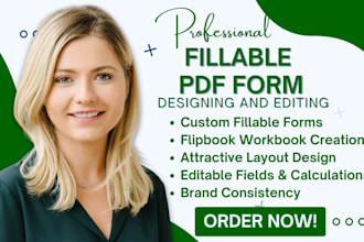 create or redesign fillable PDF forms flipbook workbook with attractive layout