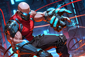 do a sci fi character illustration or sci fi character art