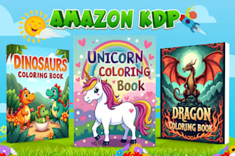 design kids and adults coloring book and interior for amazon kdp
