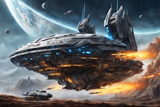 draw sci fi art and spaceship design
