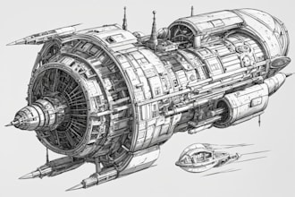 draw a best spaceship or any design illustration