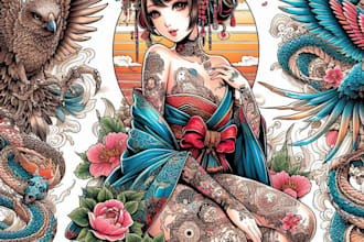 create a japanese tattoo desing that you want