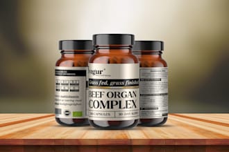 do attractive product label design, bottle label and packaging box design