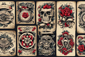 create old school or traditional tattoo design