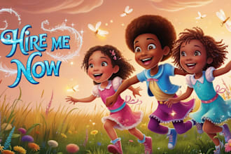 do children story book illustration, book illustration, children story kids book