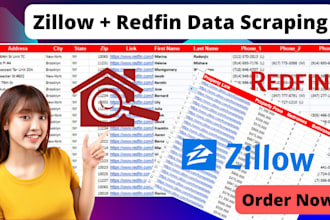 provide zillow and redfin data scraping for real estate