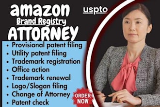 do your trademark registration, patent filing, check, renewal for amazon brand