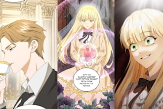 draw manhwa, manga, webtoon in anime style illustration