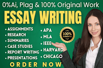 do essay writing, research, case study, reports and business writing