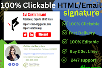 design clickable html email signature for outlook gmail