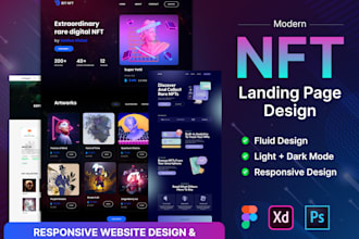 create professional nft landing page, crypto website, and nft marketplace design