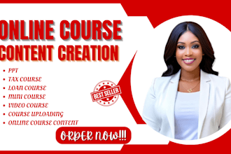 create online course content, tax course creation, loan, course uploading, ppt