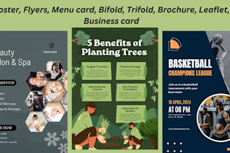 design flyer, poster, bifold, trifold, menu