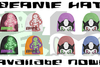 design a graphic for beanie hat