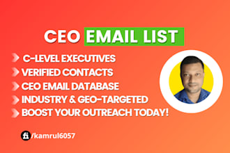 build CEO c level executive prospect email list database contact lead sourcing