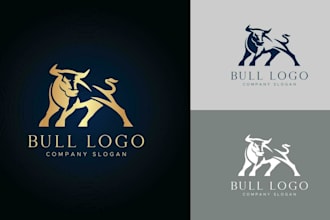 make a minimalist bull logo from two letters