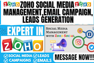 do zoho social media management,zoho email campaign setup ,zoho lead generation