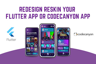 reskin, rebrand, customize flutter app or codecanyon app for android and ios