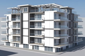do awesome architecture design in revit and rendering