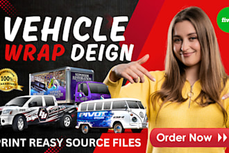 design a custom vehicle wrap, cars, pickups, trailers,