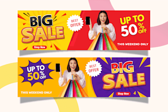 do web banner design for shopify, wordpress and ecommerce website