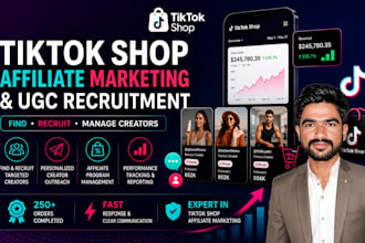 help you in tiktok shop affiliate marketing and manage tiktok shop
