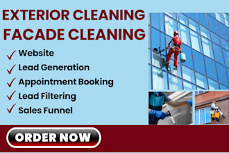 cleaning website exterior facade cleaning leads booking appointment sales funnel