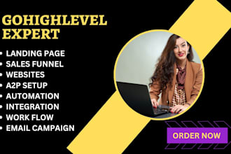 gohighlevel website, gohighlevel landing page, sales funnel a2p, automation