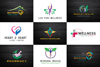 do medical mental home care and pharmacy logo design