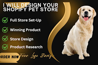 build animal pet shopify store and dropshipping website