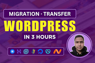 do wordpress website migration or transfer domain in 3 hours