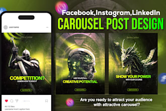 create professional instagram and facebook carousel posts