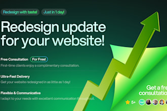 redesign your website, mockup, landing page in figma