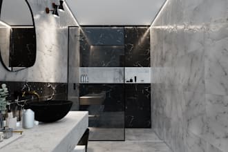 do bathroom interior design with 3d renders