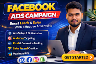 run facebook ads campaign, and instagram ads, shopify ads, fb ads