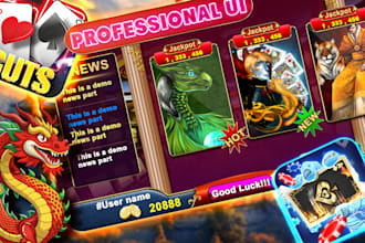do professional card game UI design for mobile and website