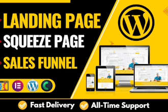 build wordpress landing page, elementor landing page design