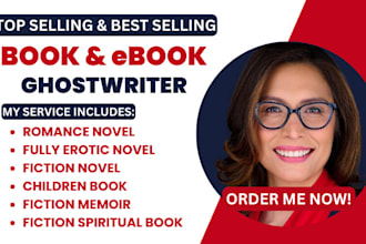 help you ghostwrite 50k romance ebook, erotic, fiction novel, children book
